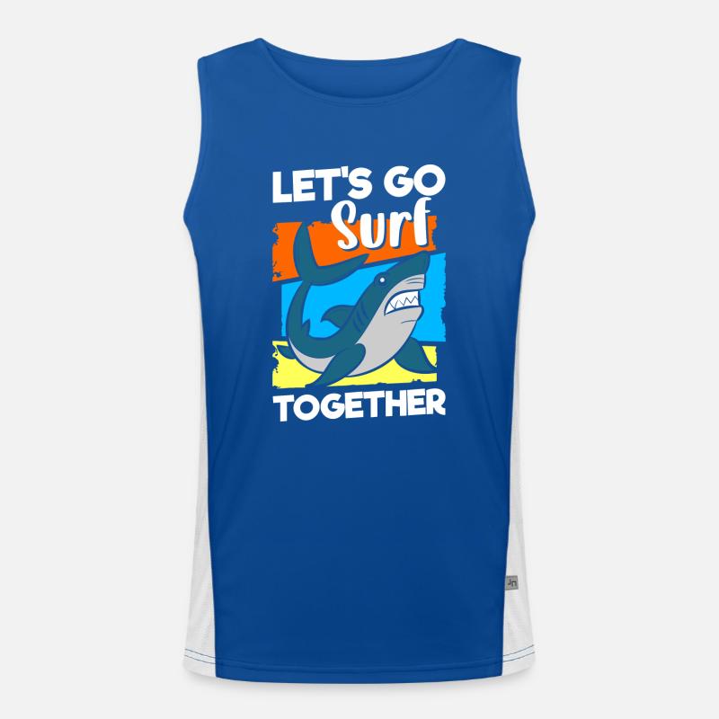 Shark Sea Underwater Predatory Fish Men's Functional Contrast Tank Top 