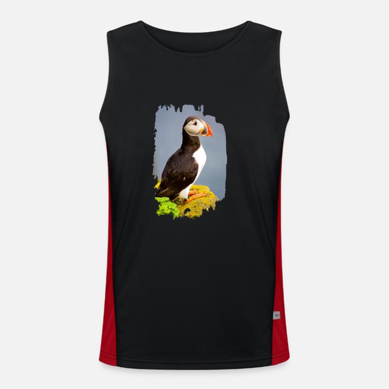 Papageientaucher Funktionelles Kontrast-Tank Top für Männer 