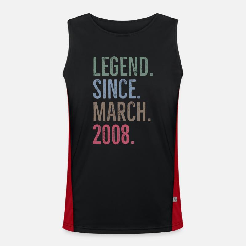 Legend Since March 2008 - Men's Functional Contrast Tank Top  - black/red
