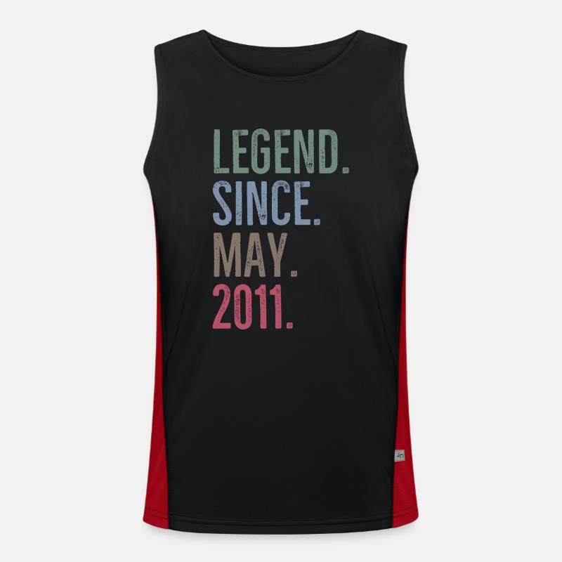 Legend Since May 2011 - Men's Functional Contrast Tank Top  - black/red