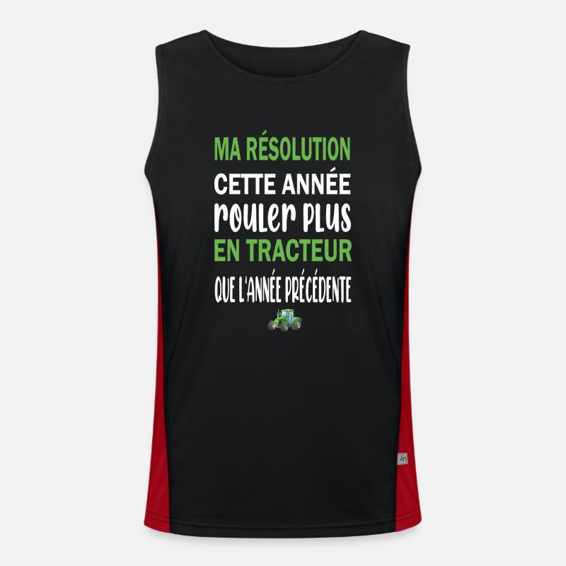 Ma résolution cette année rouler plus en tracteur Débardeur respirant contrasté Homme 