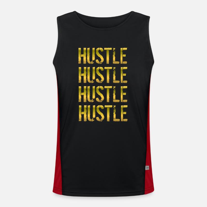 Hustle Hustle Hustle Hustle Gift - Men's Functional Contrast Tank Top  - black/red