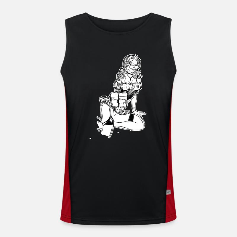 Fesches Dirndl // Volksfest // Illustration Funktionelles Kontrast-Tank Top für Männer 