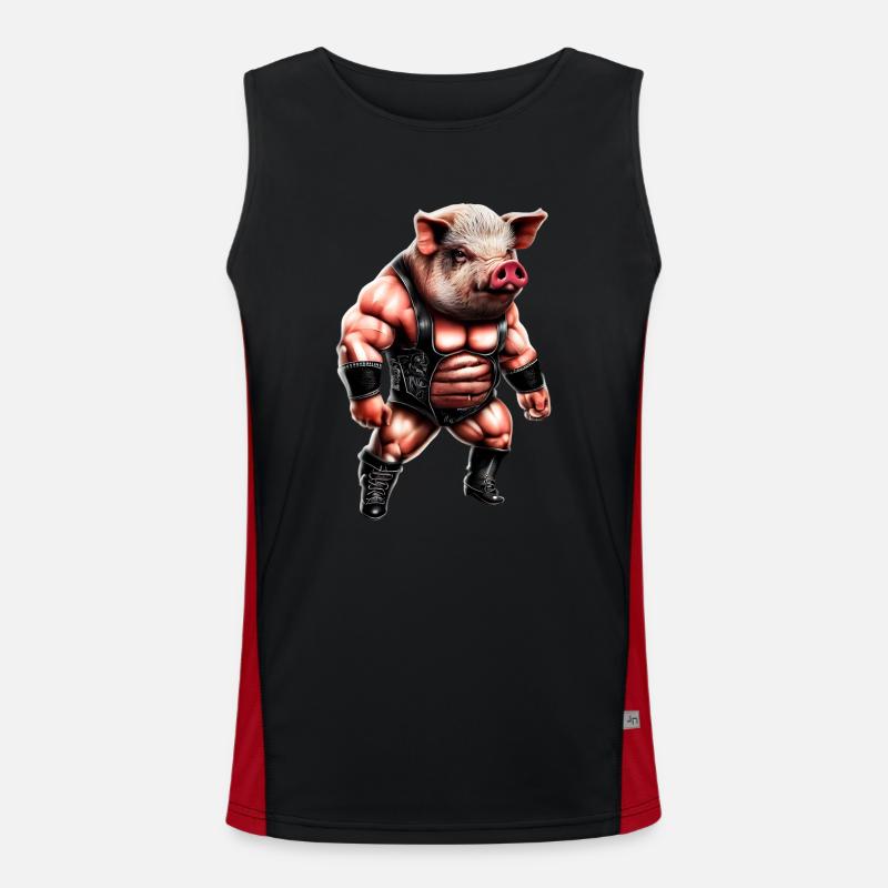 Cochon lutteur Débardeur respirant contrasté Homme 