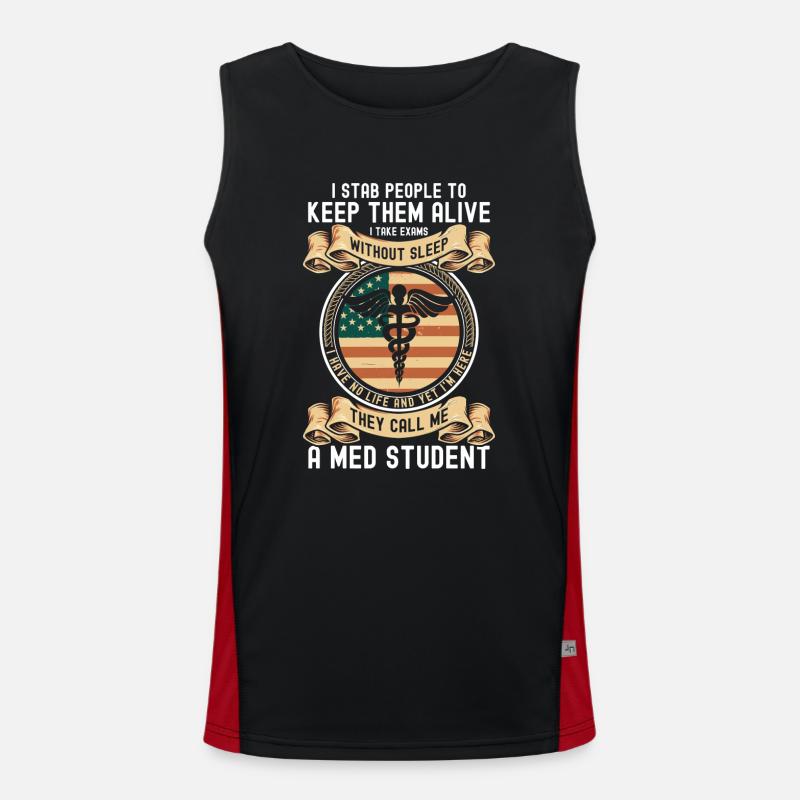 Student Computer Science - Men's Functional Contrast Tank Top  - black/red