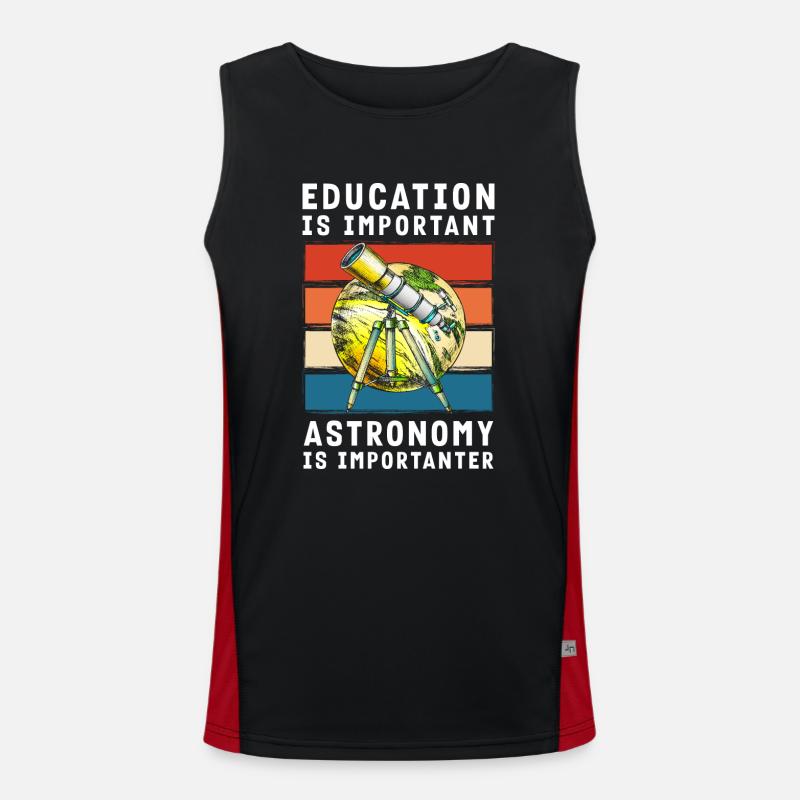Star Rocket Solar System Science - Men's Functional Contrast Tank Top - black/red