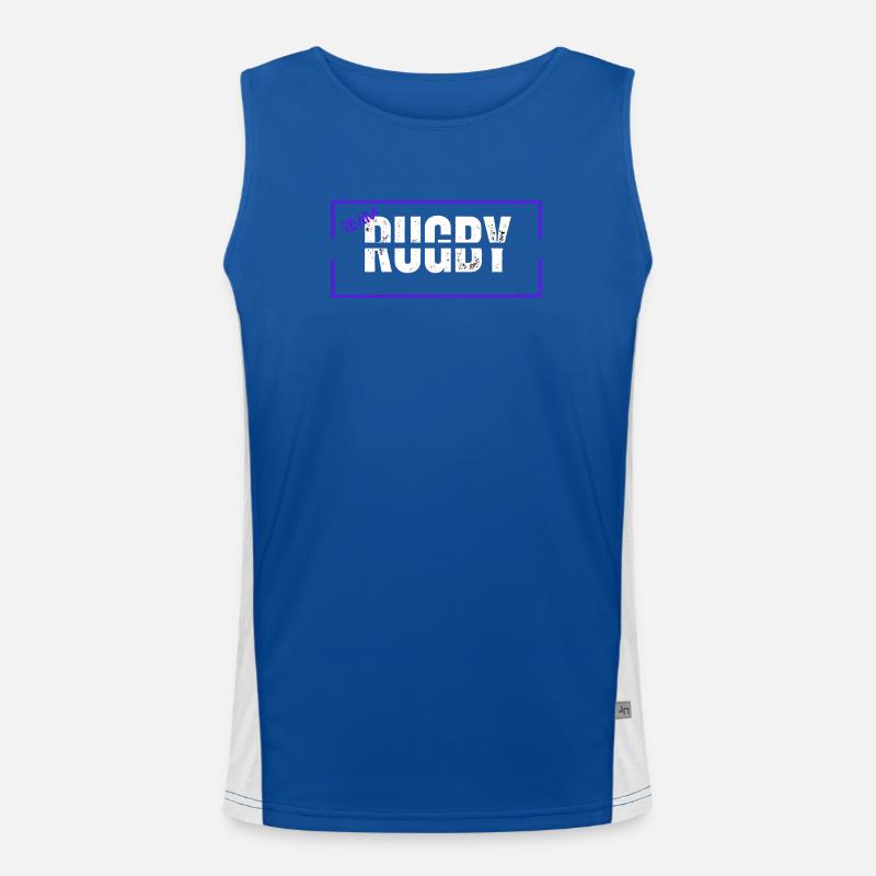Mannschaft Rugby Blau Funktionelles Kontrast-Tank Top für Männer 