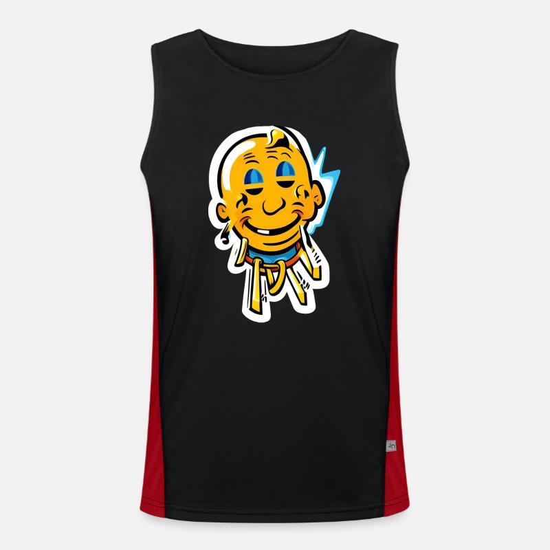lächle Zombie Funktionelles Kontrast-Tank Top für Männer 