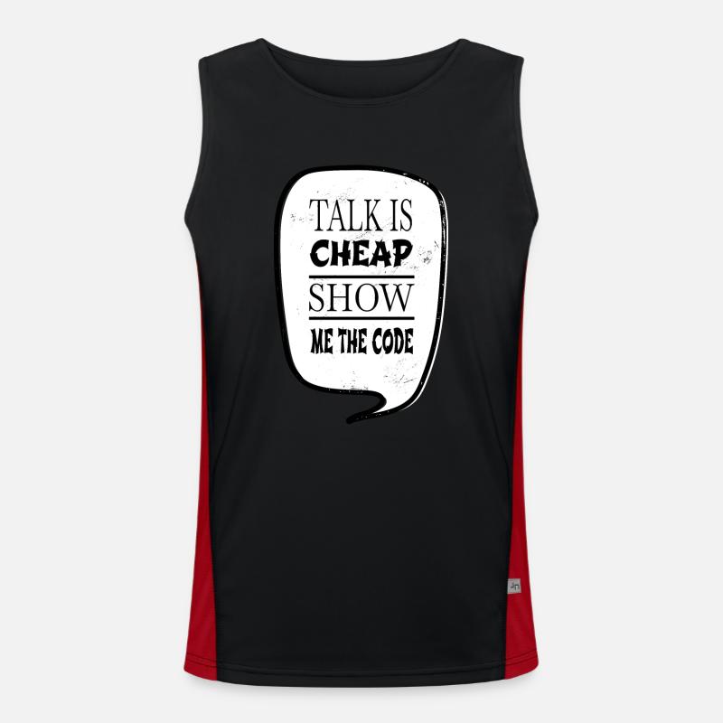 present coding software development - Funktionelles Kontrast-Tank Top für Männer  - Schwarz/Rot