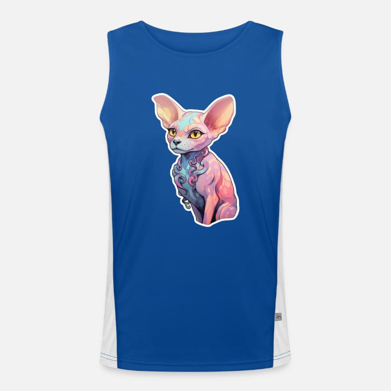 Sphinx-Katze Funktionelles Kontrast-Tank Top für Männer 