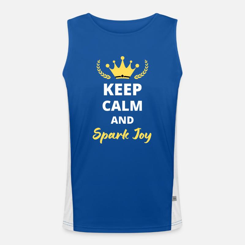 "Keep Calm and Spark Joy" - Positive and Inspiring Men's Functional Contrast Tank Top 