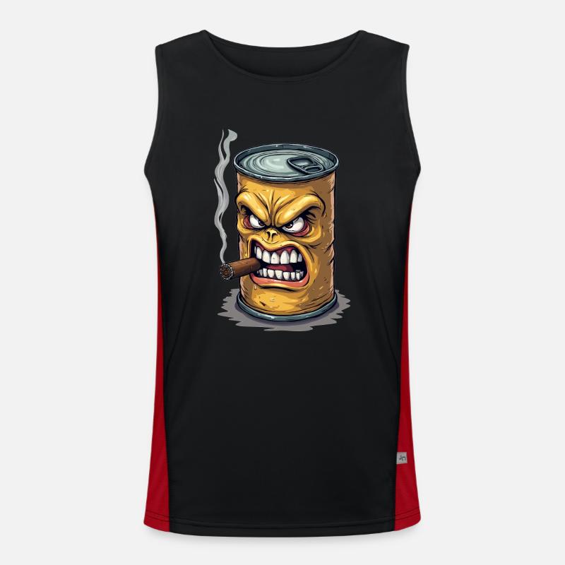 Tin - Men's Functional Contrast Tank Top  - black/red