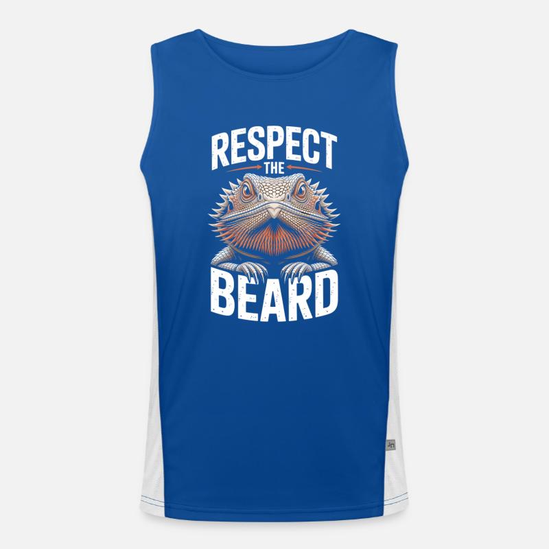 Respect the Beard! Bartagame Reptil Terraristik Funktionelles Kontrast-Tank Top für Männer 