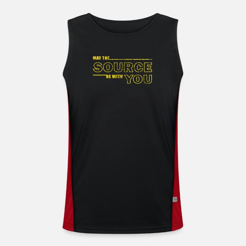 May the Source Be With You – Geek Tee Men's Functional Contrast Tank Top 
