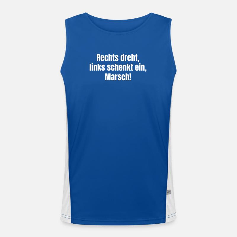 Turn right, pour left, march! Men's Functional Contrast Tank Top 