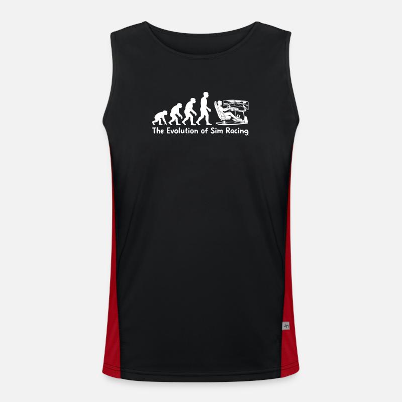 The Evolution of Sim Racing - Men's Functional Contrast Tank Top  - black/red