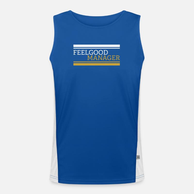 Feelgood manager Design white Funktionelles Kontrast-Tank Top für Männer 