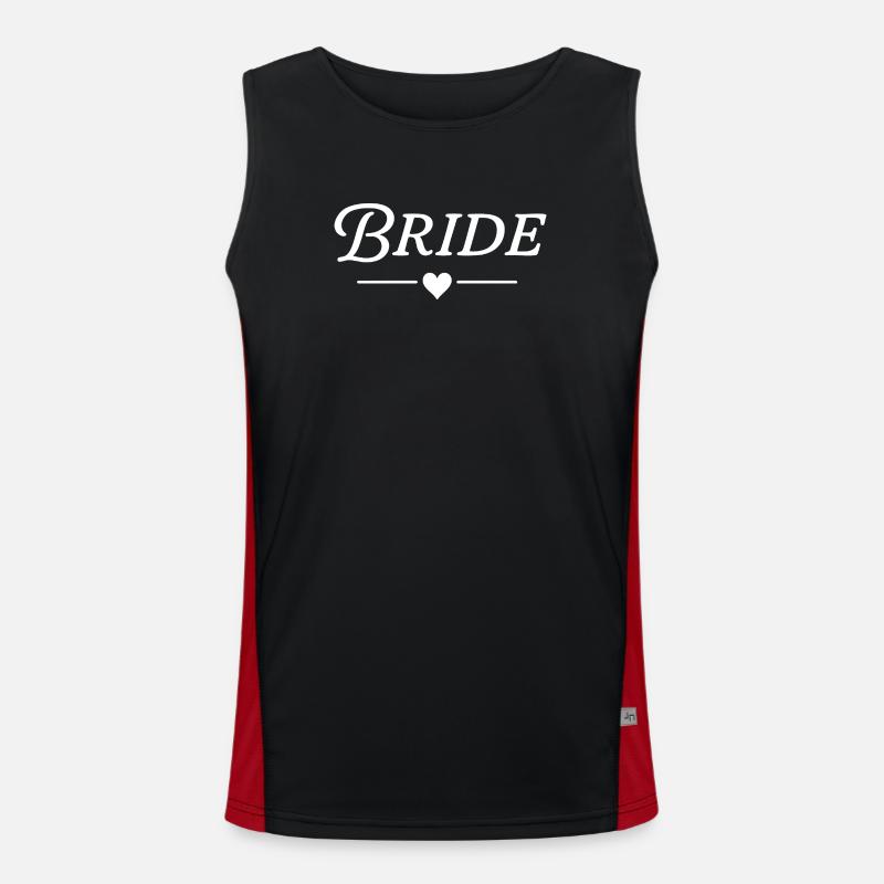 Bride / Classic Text White - Men's Functional Contrast Tank Top  - black/red