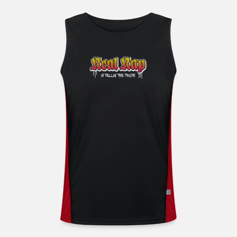 Real Rap - Men's Functional Contrast Tank Top  - black/red