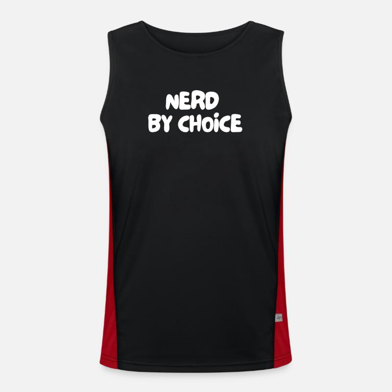 nerd by choice - Men's Functional Contrast Tank Top - black/red