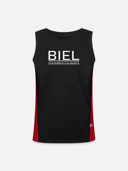 Biel coordinates - Men's Functional Contrast Tank Top - black/red