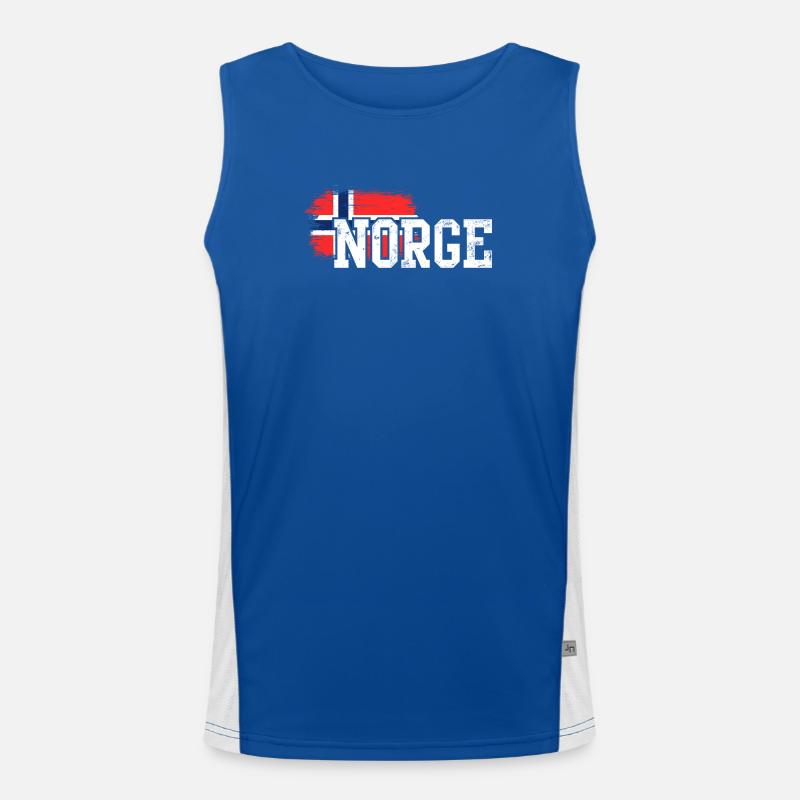 Norge Flag Splash Bold Funktionelles Kontrast-Tank Top für Männer 