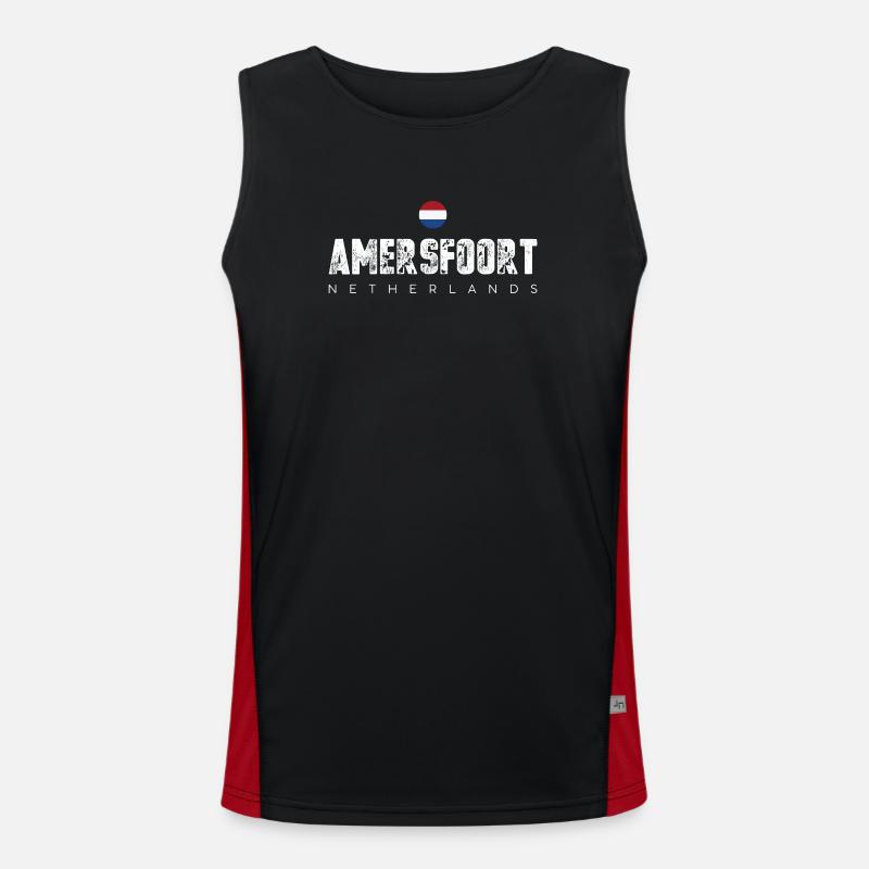 Amerfoort Netherlands Crest Tee - Men's Functional Contrast Tank Top - black/red