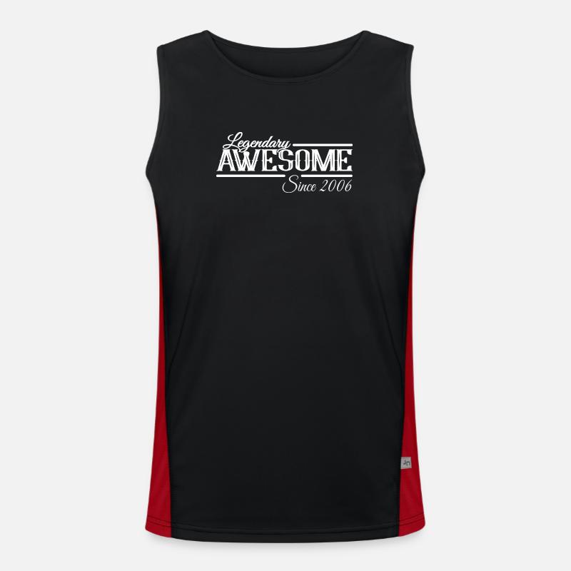 Legendary and Awesome since 2006 - Men's Functional Contrast Tank Top  - black/red