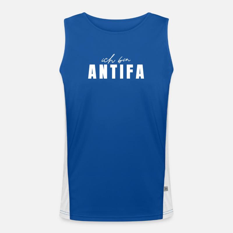 Antifaschismus Ich Bin Antifa  Funktionelles Kontrast-Tank Top für Männer 