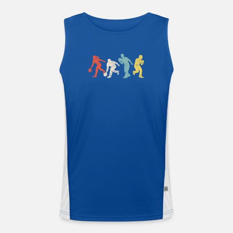 Dynamic bowling silhouettes in colors Men's Functional Contrast Tank Top 