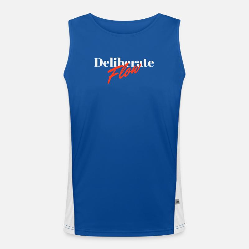 Deliberate Flow Minimal Typography Design Men's Functional Contrast Tank Top 