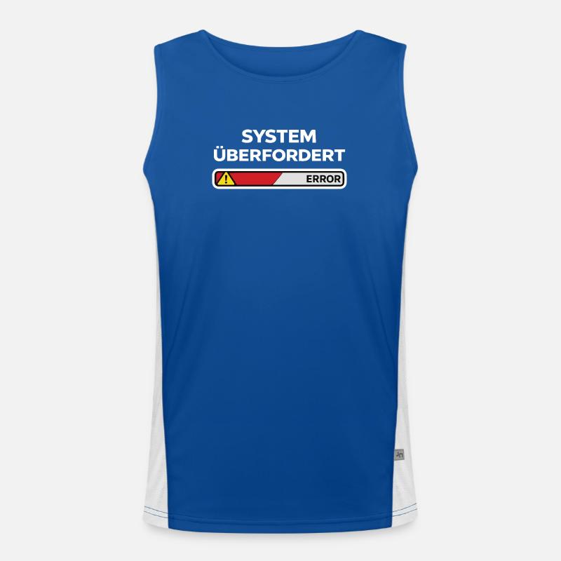 System überfordert Error Funktionelles Kontrast-Tank Top für Männer 