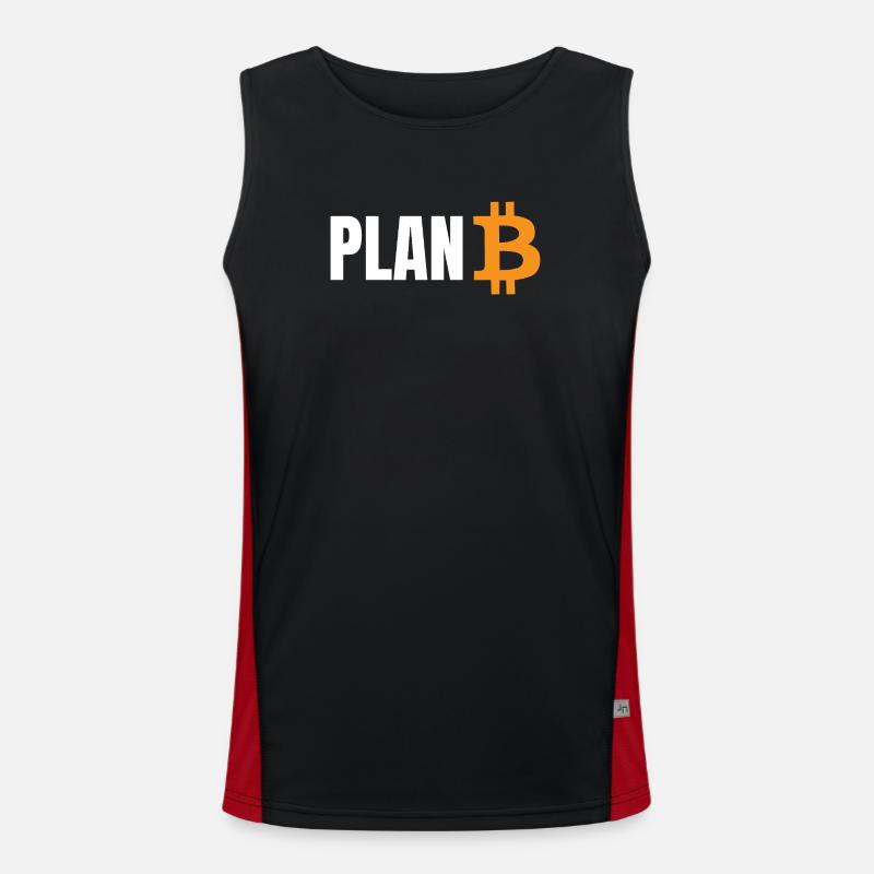 Plan Bitcoin - Men's Functional Contrast Tank Top - black/red
