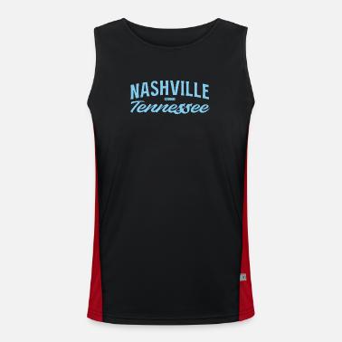 Nashville Script Blue Canotta sportiva da uomo in contrasto cromatico 
