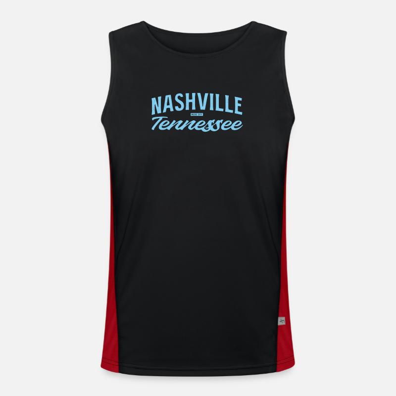 Nashville Script Blue Men's Functional Contrast Tank Top 