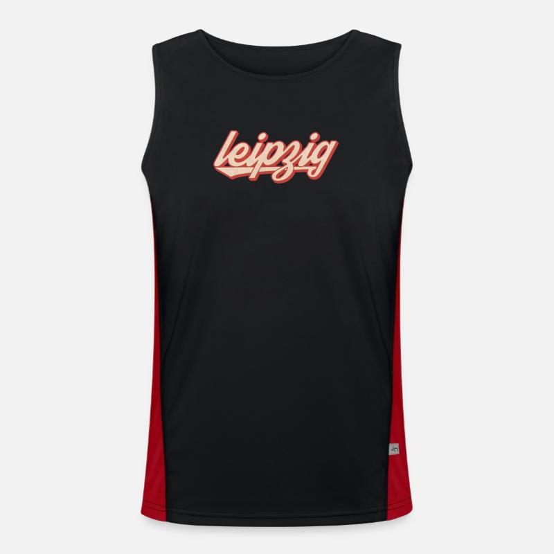Leipzig Script Vintage Logo Funktionelles Kontrast-Tank Top für Männer 