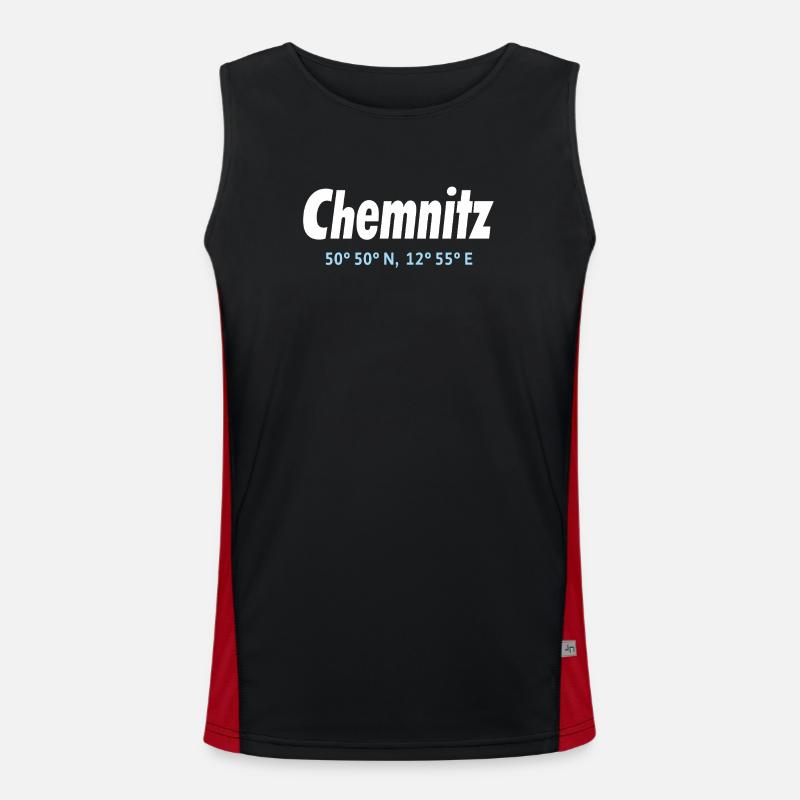 Chemnitz coordinates - Men's Functional Contrast Tank Top  - black/red