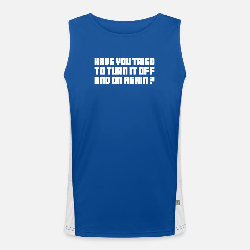 Turning It Off – Nerd Geek Computer Support TBBT Funktionelles Kontrast-Tank Top für Männer 