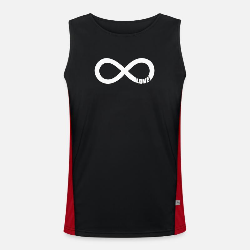 Infinity Love Symbol - White - Men's Functional Contrast Tank Top  - black/red