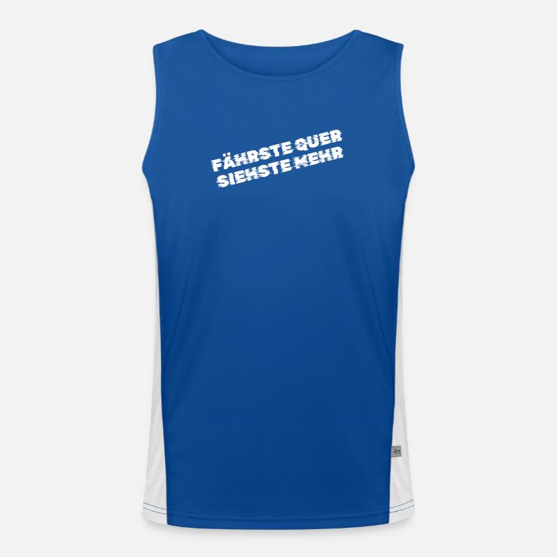 Fährste quer, siehste mehr – Drift & Tuning Spruch Funktionelles Kontrast-Tank Top für Männer 