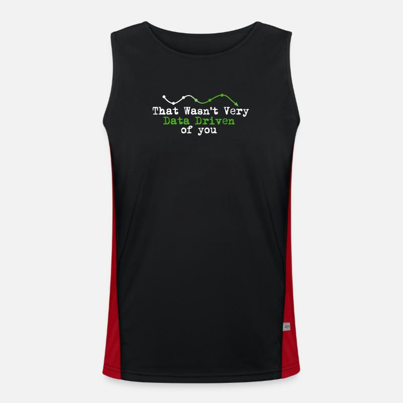 Data Driven You Tee - Men's Functional Contrast Tank Top - black/red