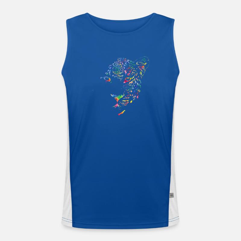 Leopard Multicolour Funktionelles Kontrast-Tank Top für Männer 