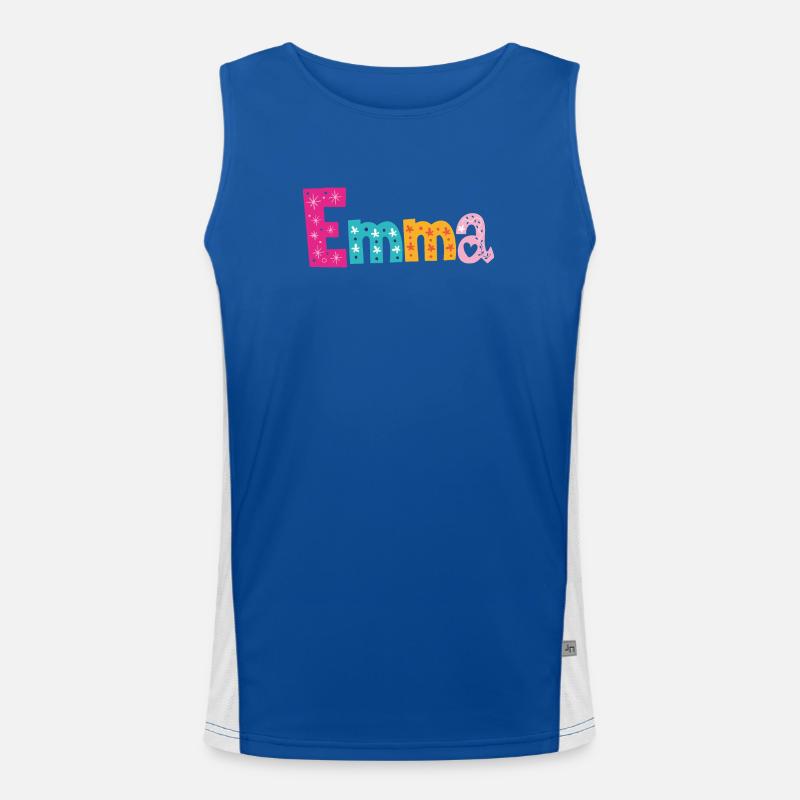 Personalisierter Emma-Name Funktionelles Kontrast-Tank Top für Männer 