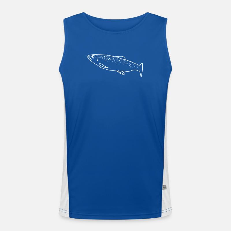 Trout lineart Men's Functional Contrast Tank Top 