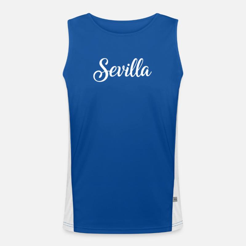 Sevilla Handwritten Script Logo Men's Functional Contrast Tank Top 