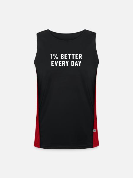 1% Better Every Day - Men's Functional Contrast Tank Top - black/red