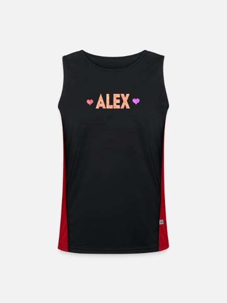 Alex - Débardeur respirant contrasté Homme - noir/rouge