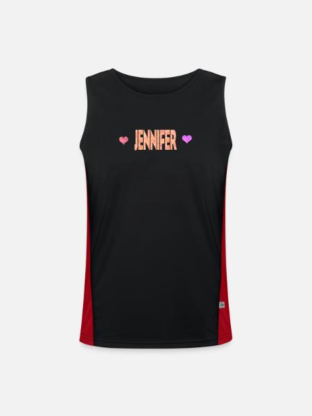 Jennifer - Funktionelles Kontrast-Tank Top für Männer  - Schwarz/Rot