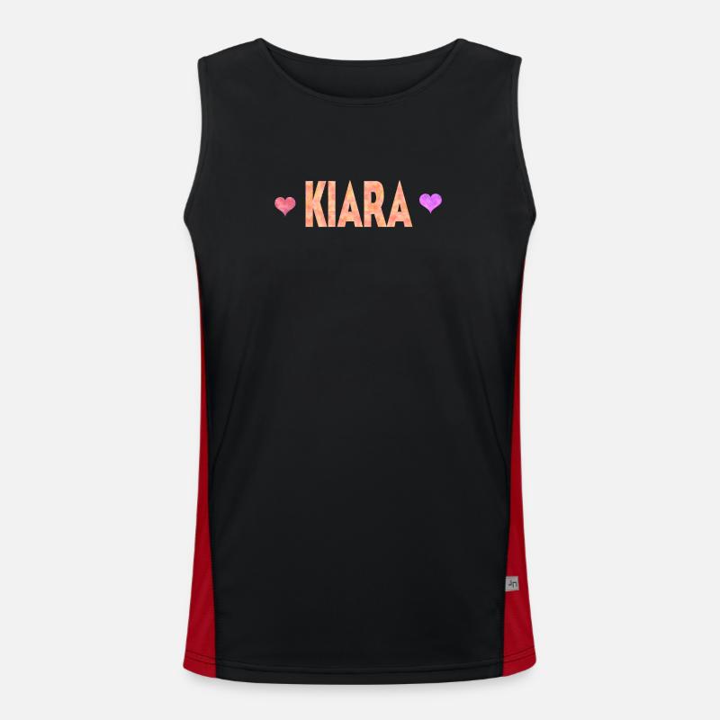 Kiara - Men's Functional Contrast Tank Top  - black/red