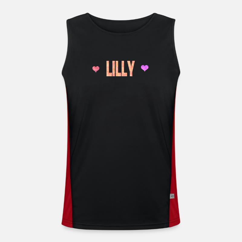 Lilly - Men's Functional Contrast Tank Top  - black/red